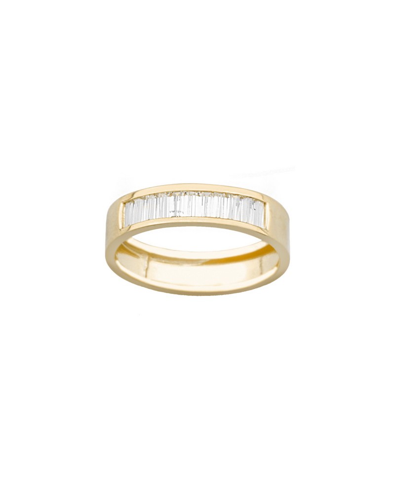 Sortija oro amarillo baguette | Joyería Gimeno | Tu joyería de confianza en Valencia