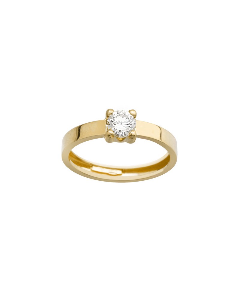 Sortija oro amarillo ,solitario | Joyería Gimeno | Tu joyería de confianza en Valencia