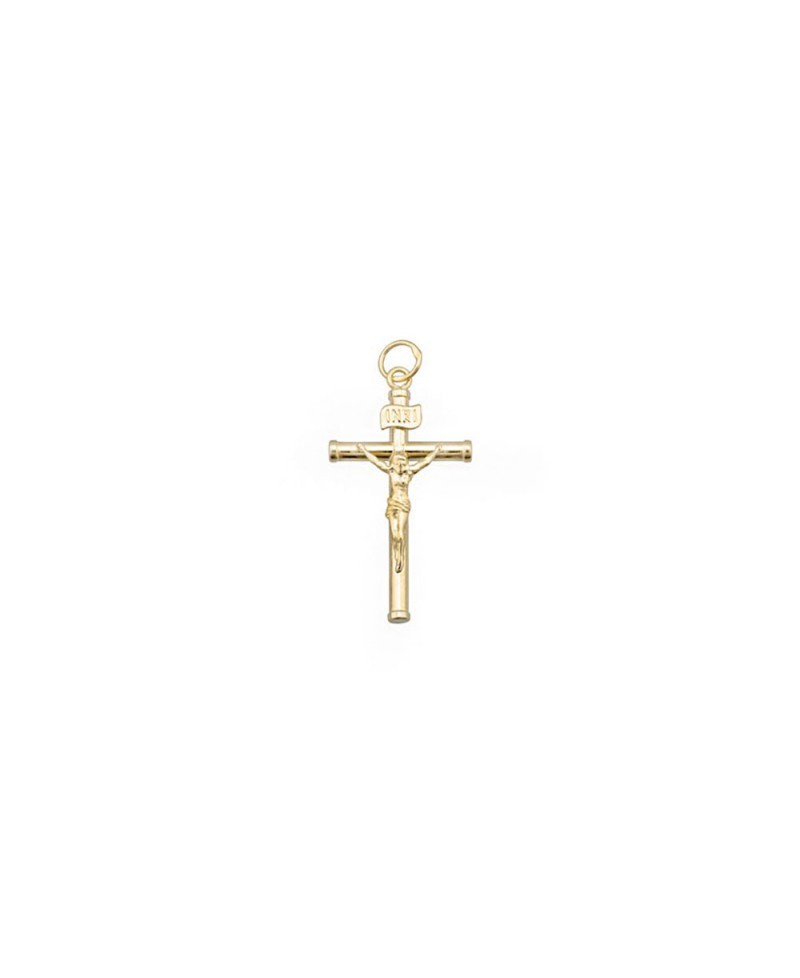 Cruz oro amarillo con cristo | Joyería Gimeno | Tu joyería de confianza en Valencia