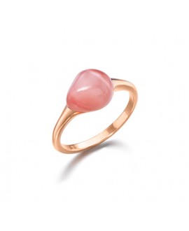 Anillo plata baño rosa y...