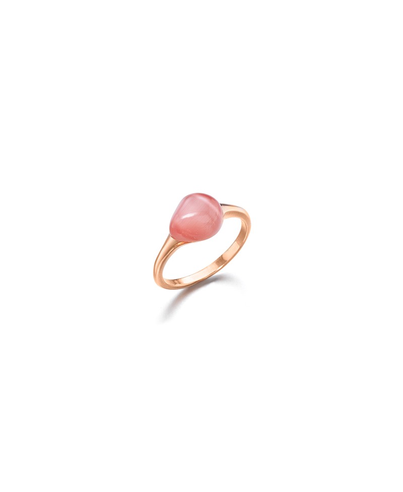 Anillo plata baño rosa y piedra pink | Joyería Gimeno | Tu joyería de confianza en Valencia