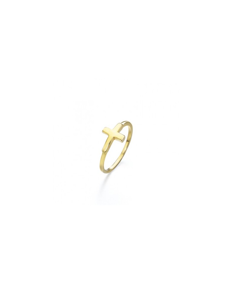 Anillo plata cruz oro | Joyería Gimeno | Tu joyería de confianza en Valencia