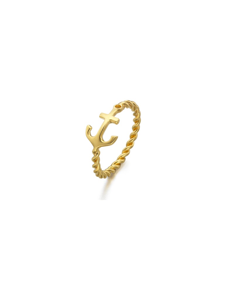 Anillo plata dos tonos ancla | Joyería Gimeno | Tu joyería de confianza en Valencia