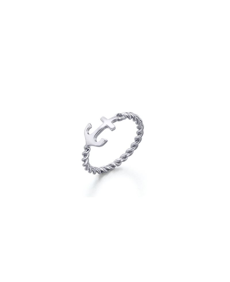 Anillo plata dos tonos ancla | Joyería Gimeno | Tu joyería de confianza en Valencia
