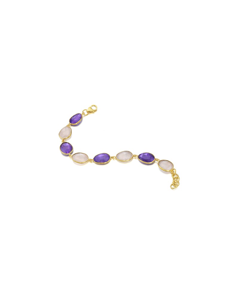 Pulsera LeCarre con amatista y cuarzo rosa | Joyería Gimeno | Tu joyería de confianza en Valencia