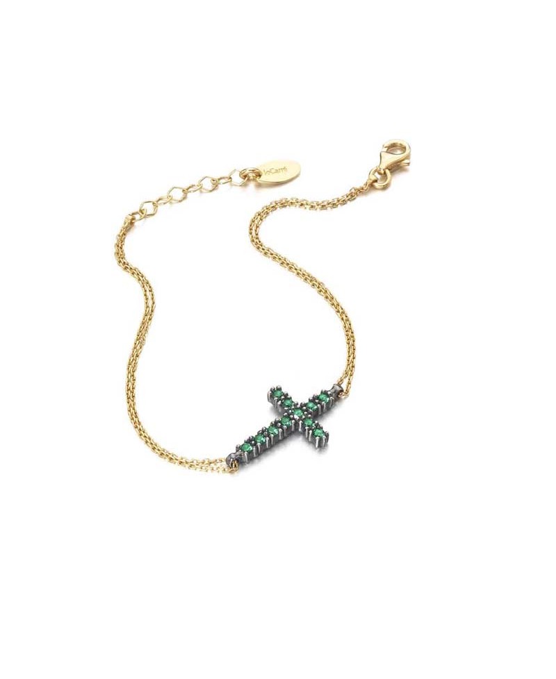 Pulsera Lecarre cruz verde | Joyería Gimeno | Tu joyería de confianza en Valencia