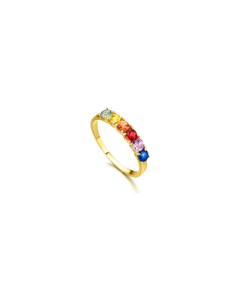 Anillo Lecarre oro zafiros colores | Joyería Gimeno | Tu joyería de confianza en Valencia