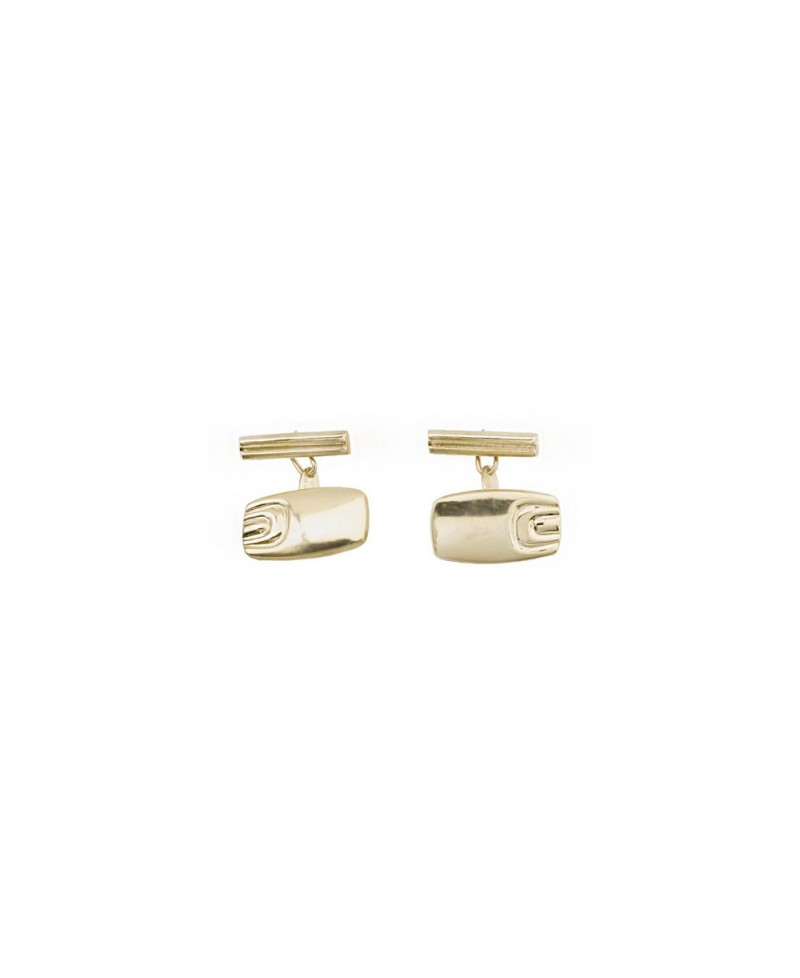 Gemelos oro amarillo rectangulares | Joyería Gimeno | Tu joyería de confianza en Valencia