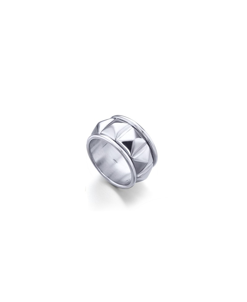 Anillo Lecarre tachuelas plata | Joyería Gimeno | Tu joyería de confianza en Valencia