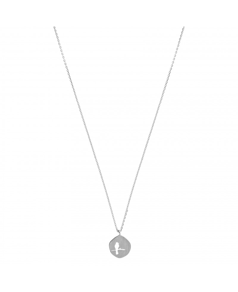Collar mua mua pajaro en rama plata | Joyería Gimeno | Tu joyería de confianza en Valencia