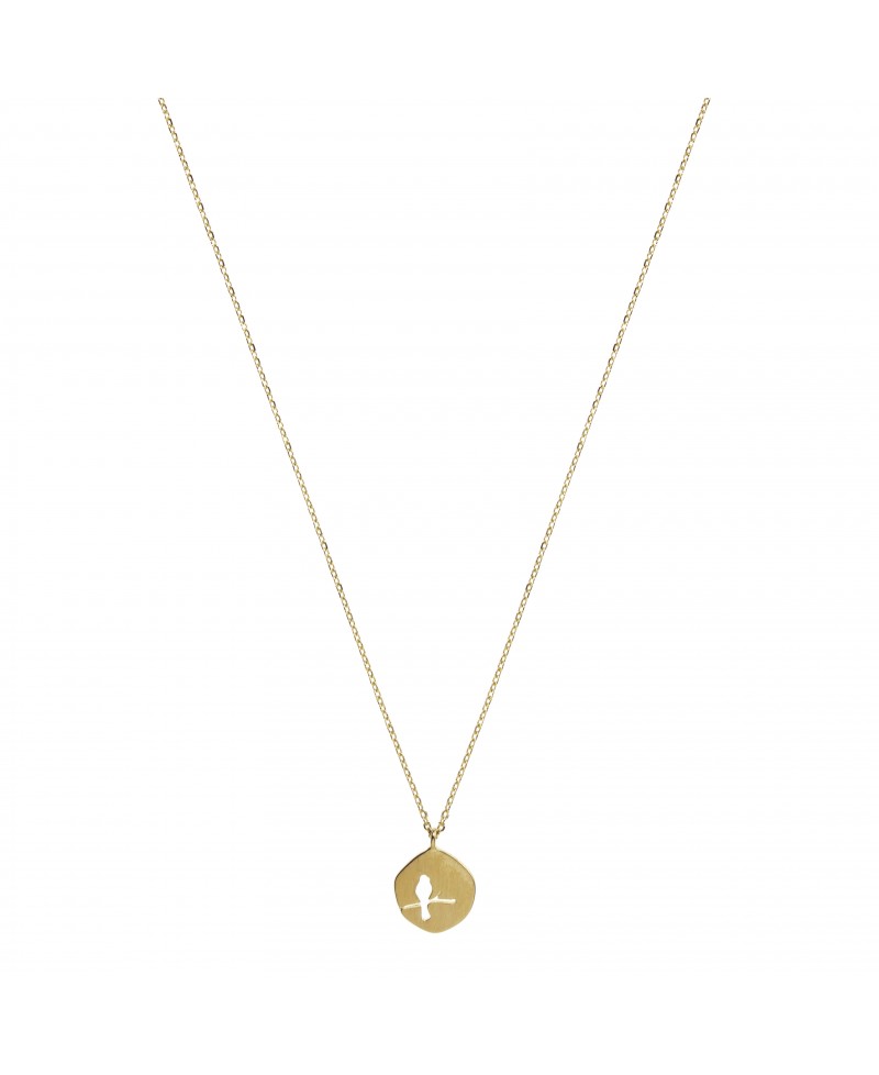 Collar mua mua pajaro en rama oro | Joyería Gimeno | Tu joyería de confianza en Valencia