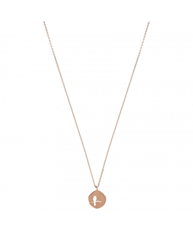 Collar mua mua de pájaro en rama oro rosa | Joyería Gimeno | Tu joyería de confianza en Valencia