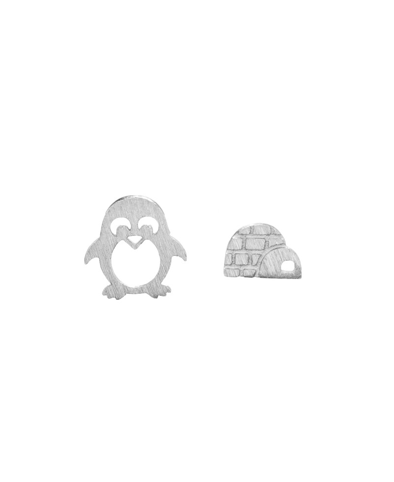 Pendientes plata, mua mua pingüino plata | Joyería Gimeno | Tu joyería de confianza en Valencia