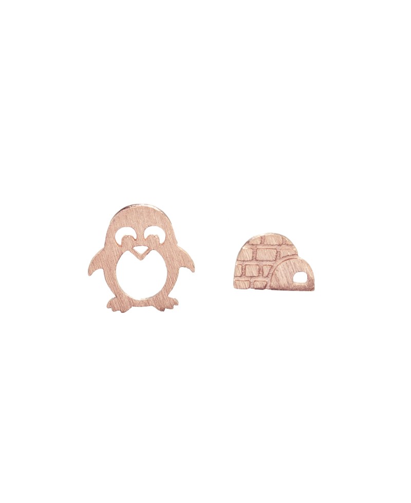 Pendientes plata, mua mua pingüino  rosa | Joyería Gimeno | Tu joyería de confianza en Valencia