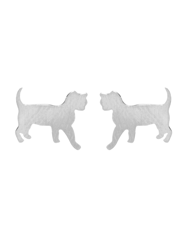 Pendientes plata, mua mua perro plata | Joyería Gimeno | Tu joyería de confianza en Valencia
