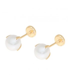 Pendiente perla cultivada 5 mm