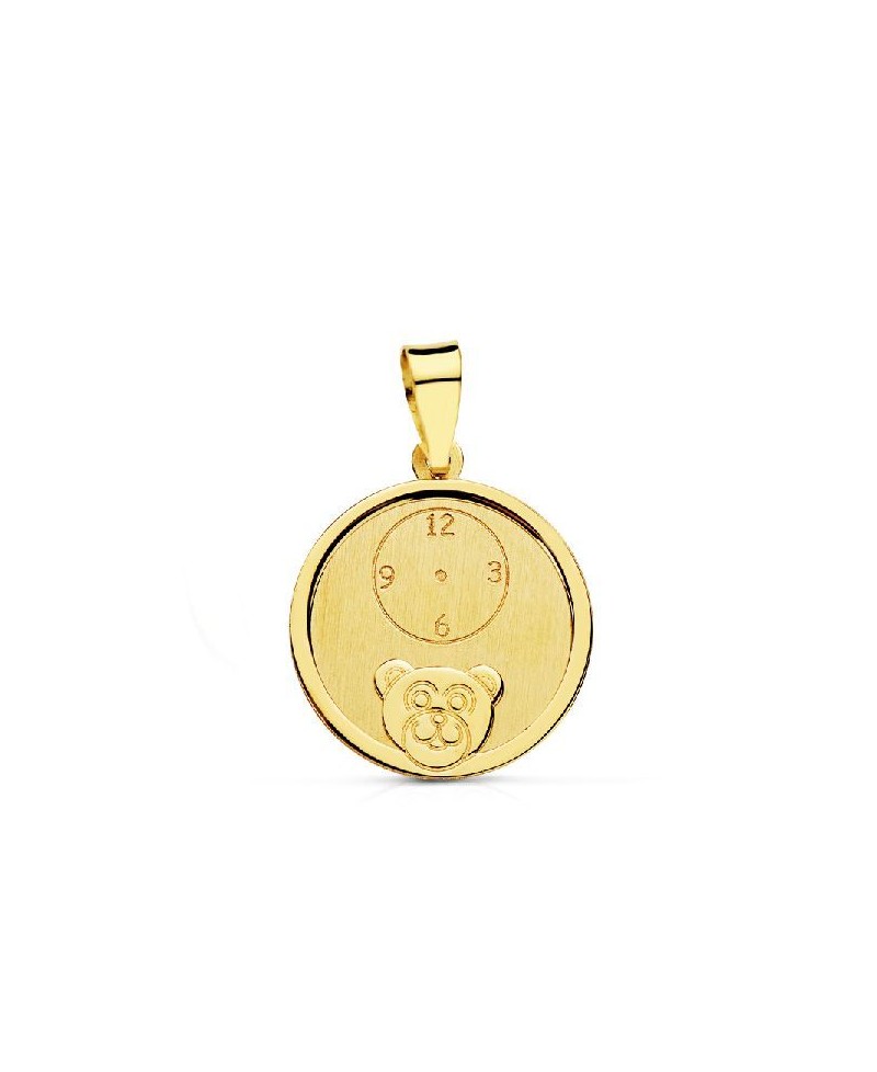 Medalla oro oso reloj 14mm | Joyería Gimeno | Tu joyería de confianza en Valencia