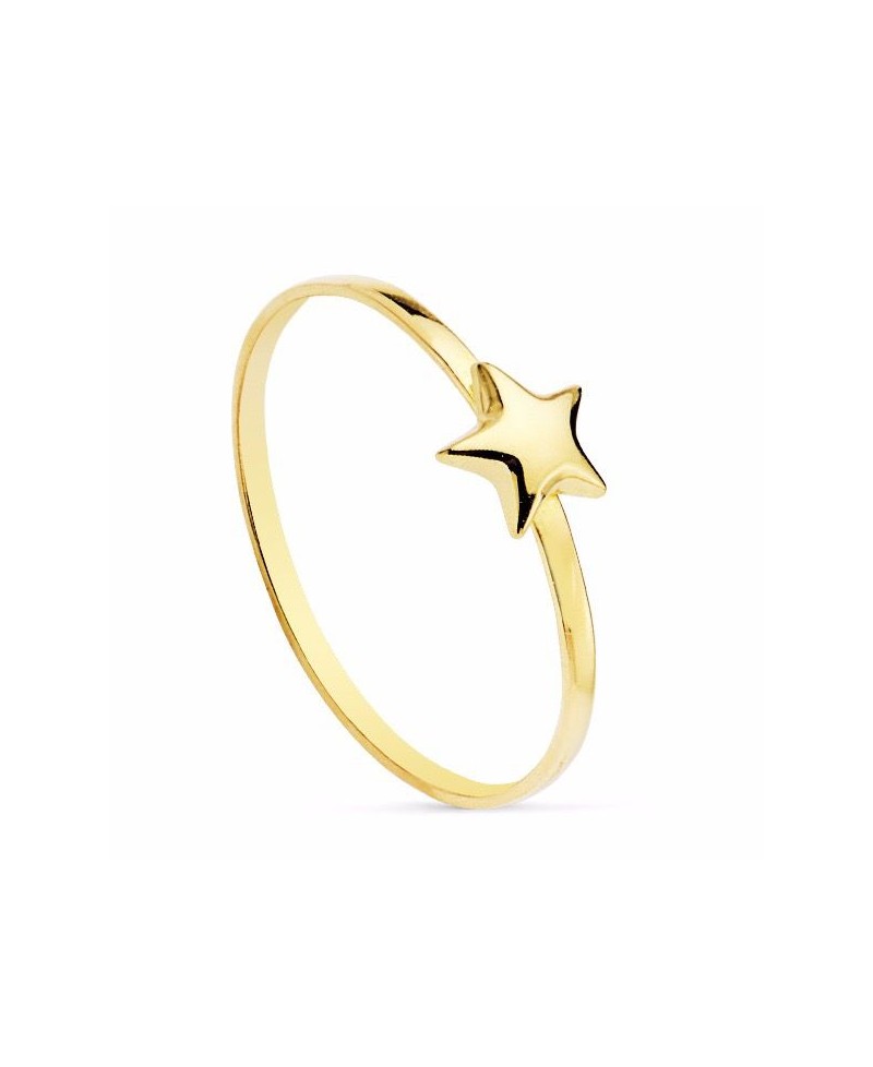 Anillo de mujer oro estrella | Joyería Gimeno | Tu joyería de confianza en Valencia