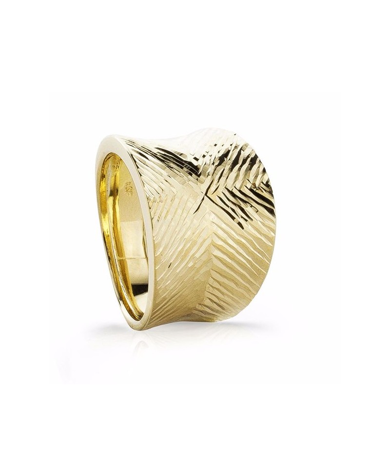 Anillo oro lapidado espiga | Joyería Gimeno | Tu joyería de confianza en Valencia