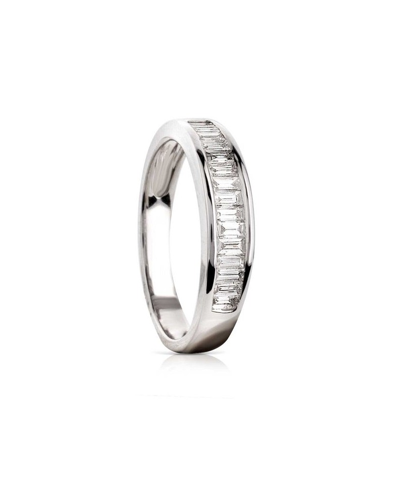 Anillo brillantes bagette 0.50 klt | Joyería Gimeno | Tu joyería de confianza en Valencia