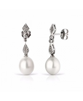 Pendiente brillantes perla...