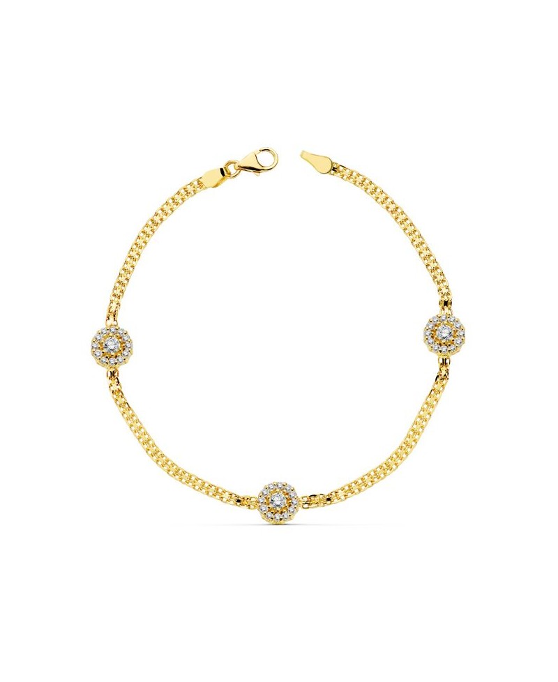 Pulsera comunión rosetón oro | Joyería Gimeno | Tu joyería de confianza en Valencia
