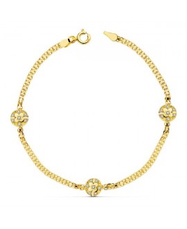 Pulsera comunión oro tres...