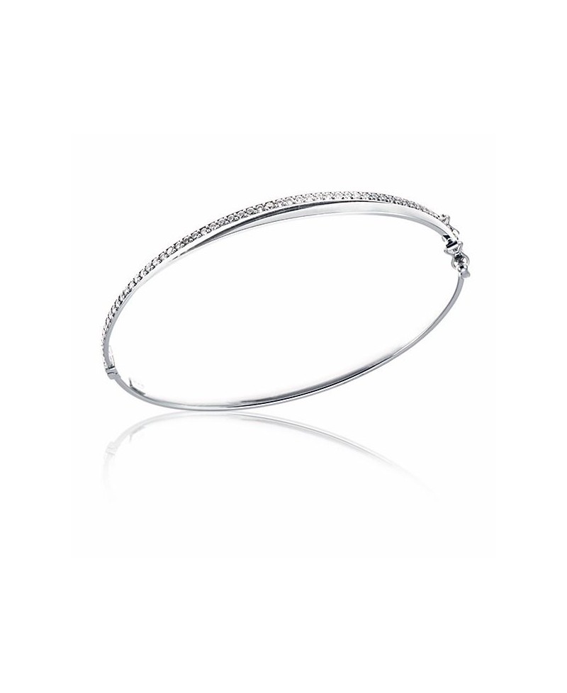 Pulsera mujer rígida oro blanco | Joyería Gimeno | Tu joyería de confianza en Valencia