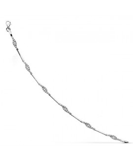 Pulsera mujer oro blanco y...
