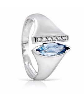 Anillo de oro blanco y...