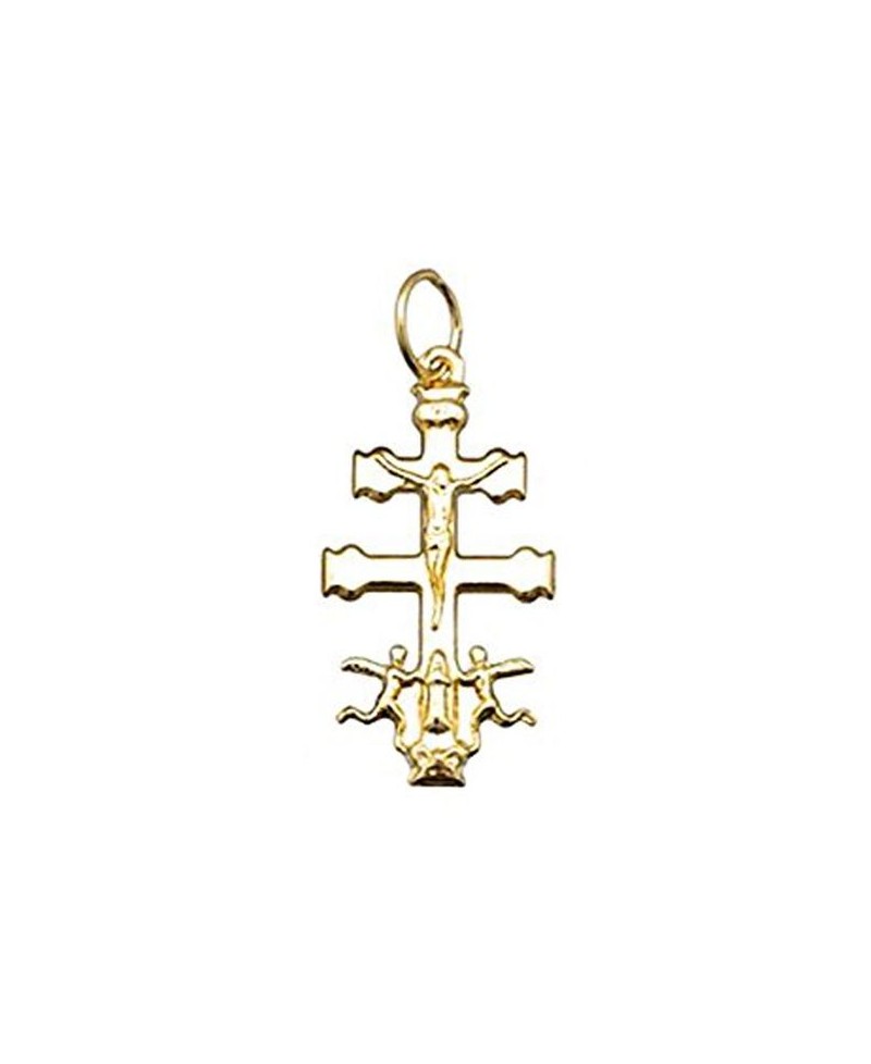 Cruz caravaca 15 mm oro amarillo | Joyería Gimeno | Tu joyería de confianza en Valencia