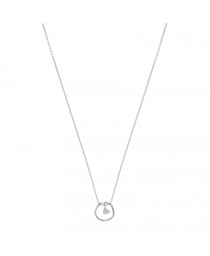 Collar MUA MUA corazón circulo plata | Joyería Gimeno | Tu joyería de confianza en Valencia