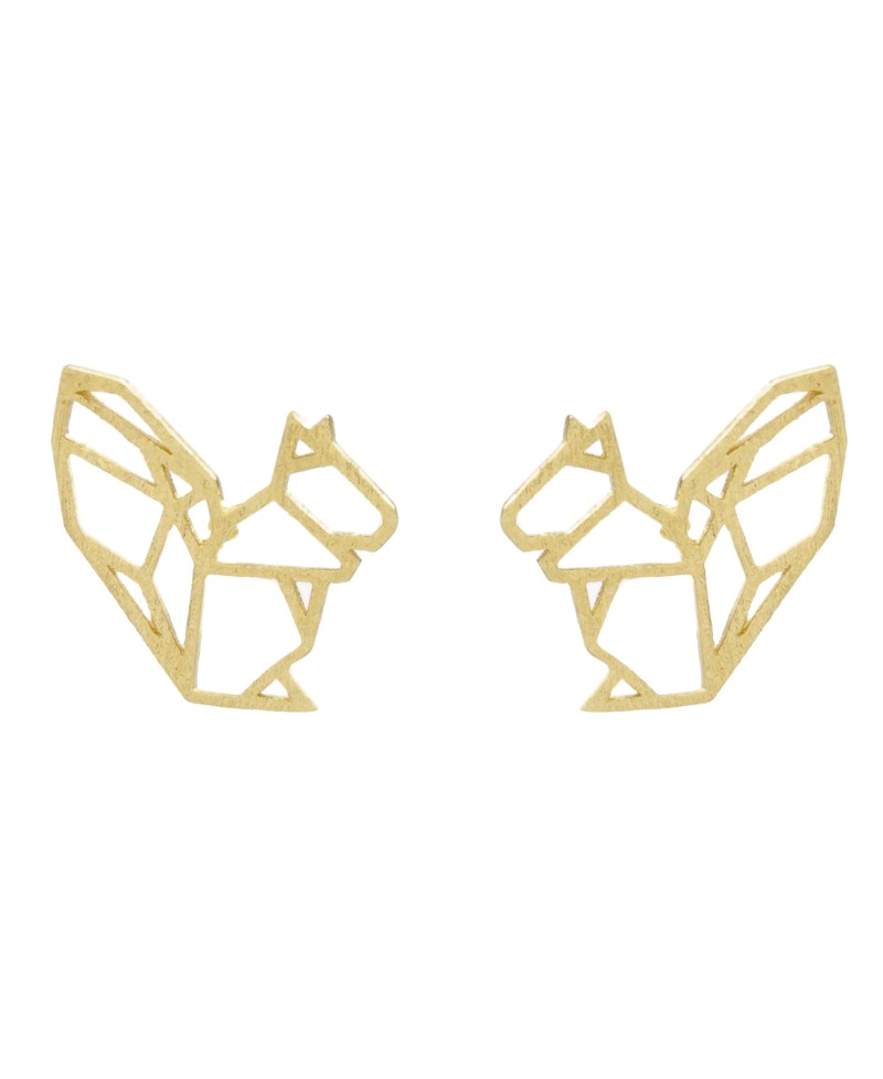 Pendiente MUA MUA ardilla origami, oro | Joyería Gimeno | Tu joyería de confianza en Valencia