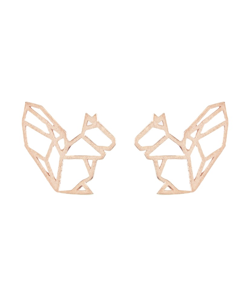 Pendientes plata, MUA MUA  ardilla origami rose | Joyería Gimeno | Tu joyería de confianza en Valencia