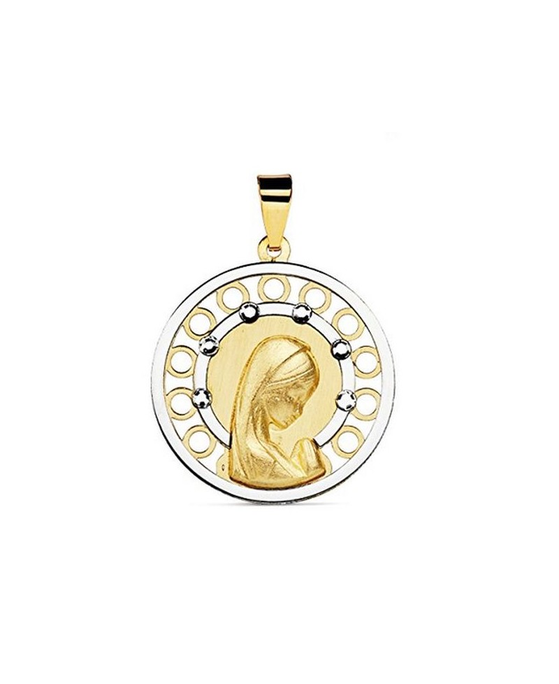 Medalla comunión virgen 18mm | Joyería Gimeno | Tu joyería de confianza en Valencia
