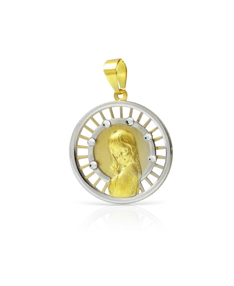 Medalla comunión virgen 18mm | Joyería Gimeno | Tu joyería de confianza en Valencia