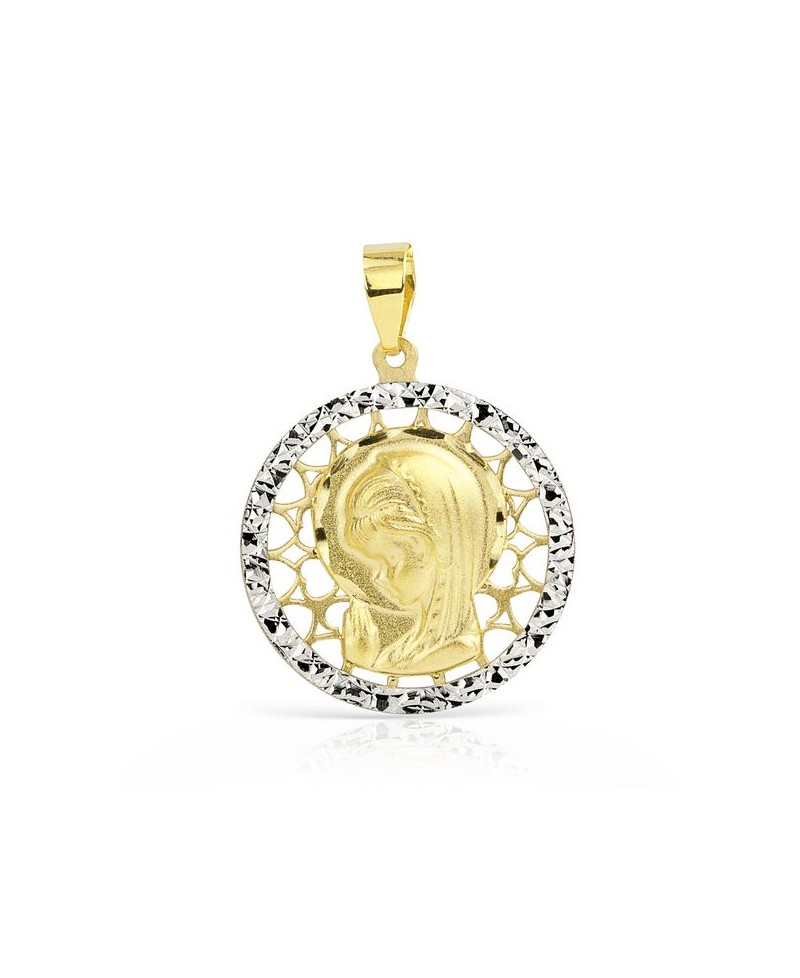 Medalla comunion virgen 18mm | Joyería Gimeno | Tu joyería de confianza en Valencia