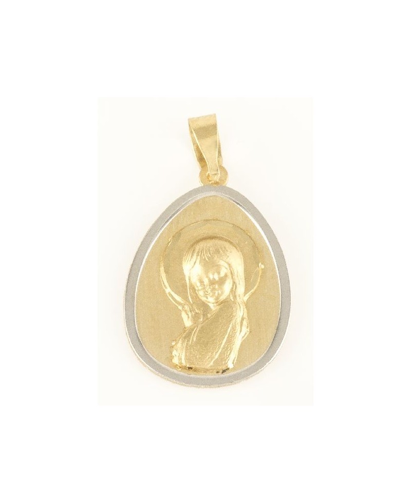 Medalla comunión virgen 18x14mm | Joyería Gimeno | Tu joyería de confianza en Valencia