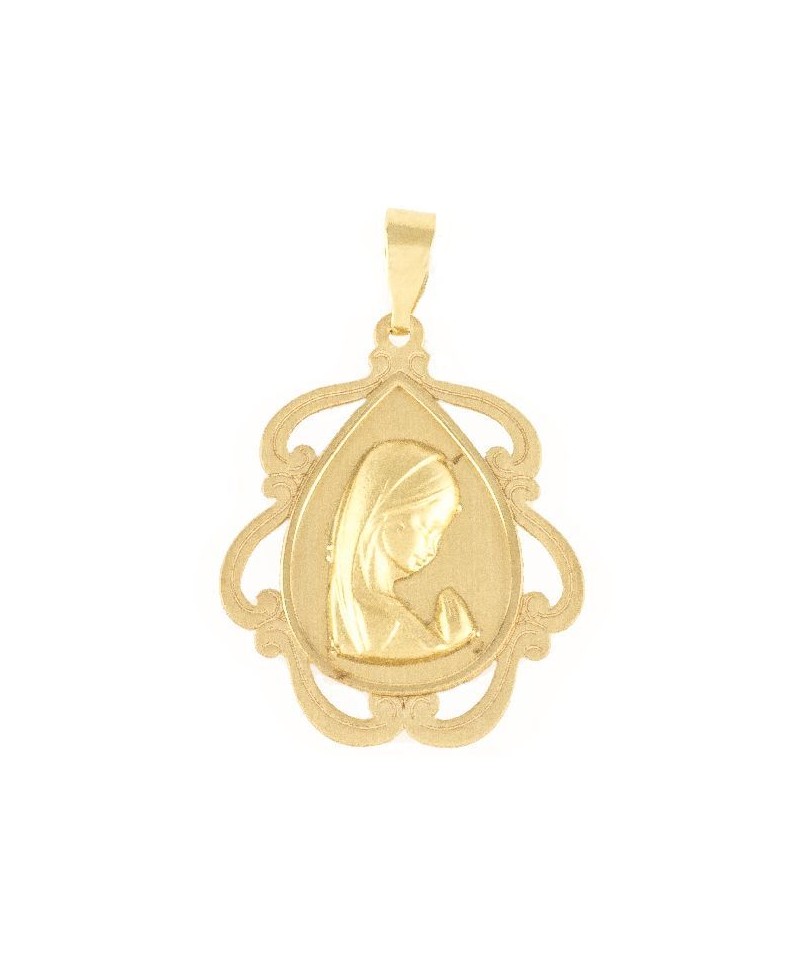 Medalla comunion virgen 22x17 | Joyería Gimeno | Tu joyería de confianza en Valencia