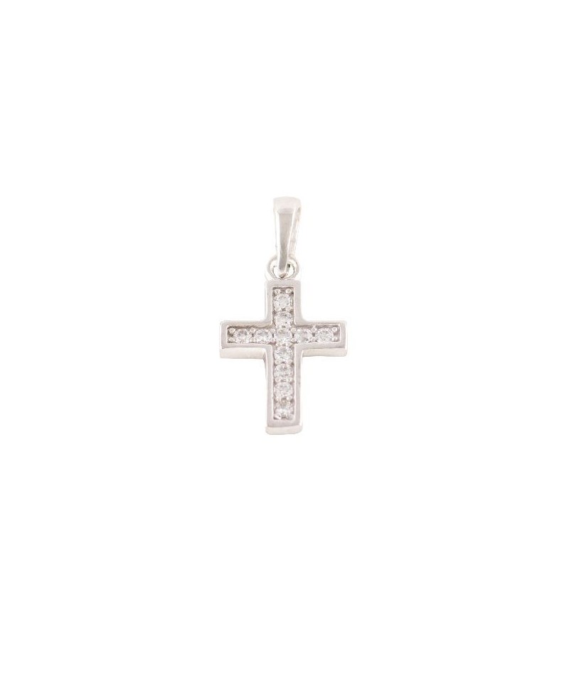 Cruz comunion oro marillo circonitas 15mm | Joyería Gimeno | Tu joyería de confianza en Valencia
