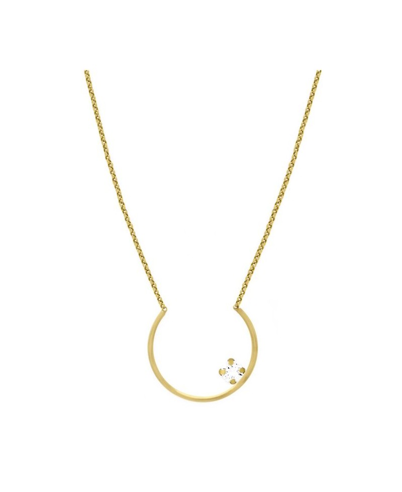 Collar Victoria cruz semicirculo con swarovky | Joyería Gimeno | Tu joyería de confianza en Valencia