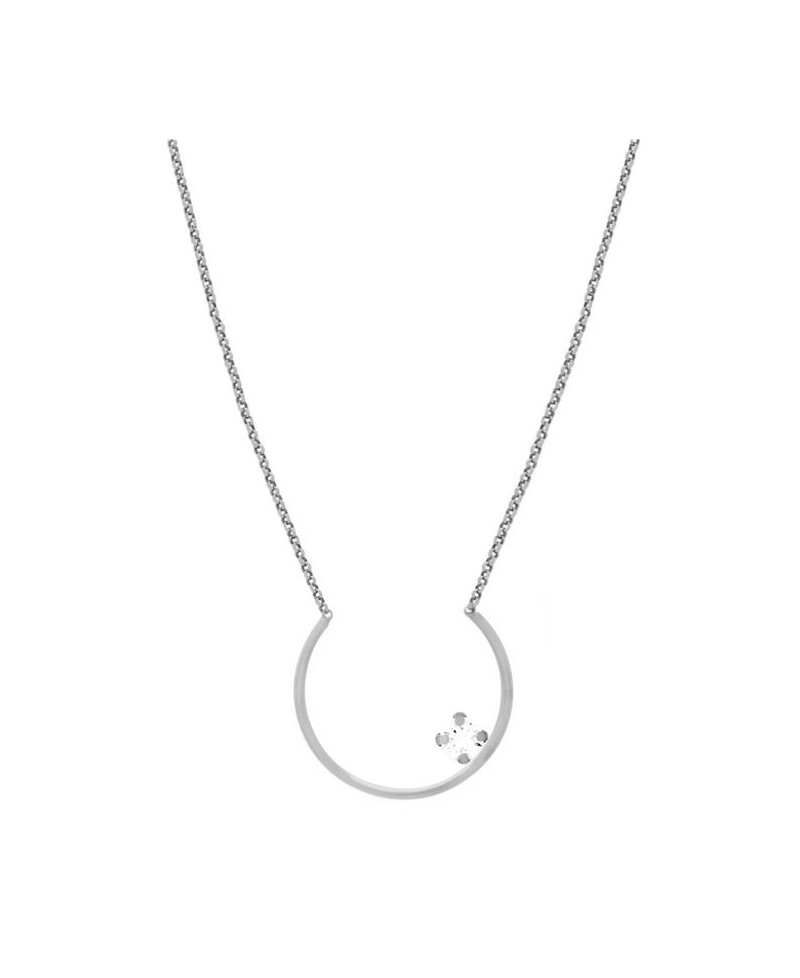 Collar Victoria cruz semicirculo con swarovky | Joyería Gimeno | Tu joyería de confianza en Valencia