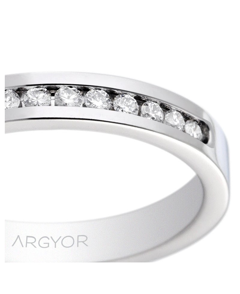 Alianza platino y diamantes 3mm | Joyería Gimeno | Tu joyería de confianza en Valencia