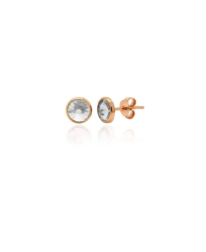 Pendiente Victoria cruz basic trasnparente rose | Joyería Gimeno | Tu joyería de confianza en Valencia