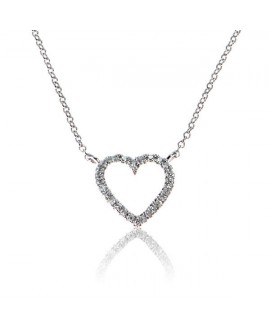 Collar oro blanco corazon...
