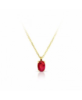 Collar oro marillo rubí 6x4mm