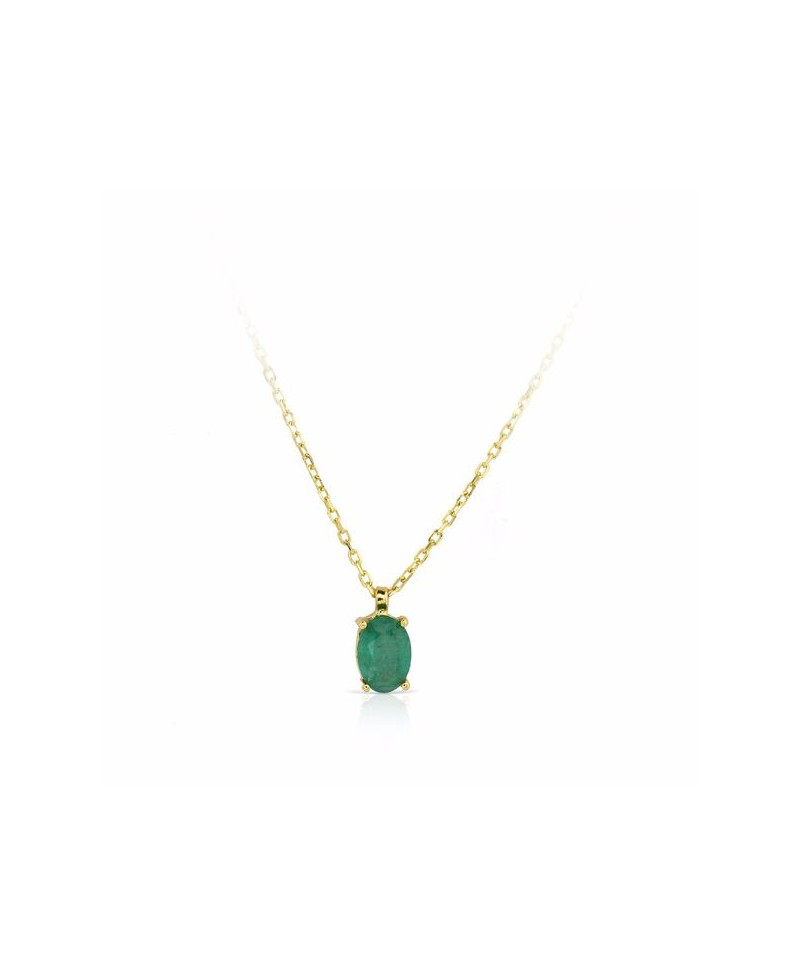 Collar oro esmeralda 6x4 mm | Joyería Gimeno | Tu joyería de confianza en Valencia