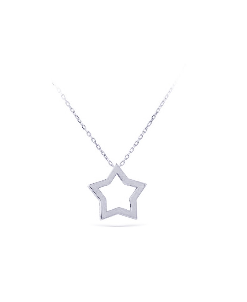 Colgante oro blanco estrella | Joyería Gimeno | Tu joyería de confianza en Valencia