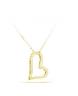 Collar oro corazón lado