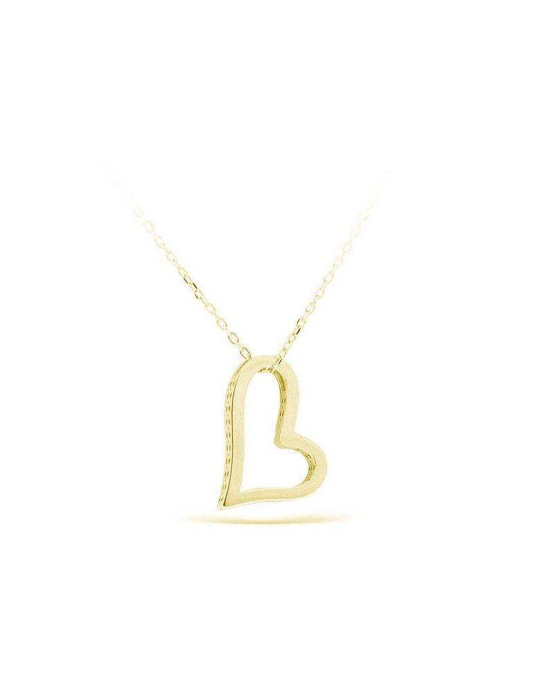 Collar oro corazón lado | Joyería Gimeno | Tu joyería de confianza en Valencia